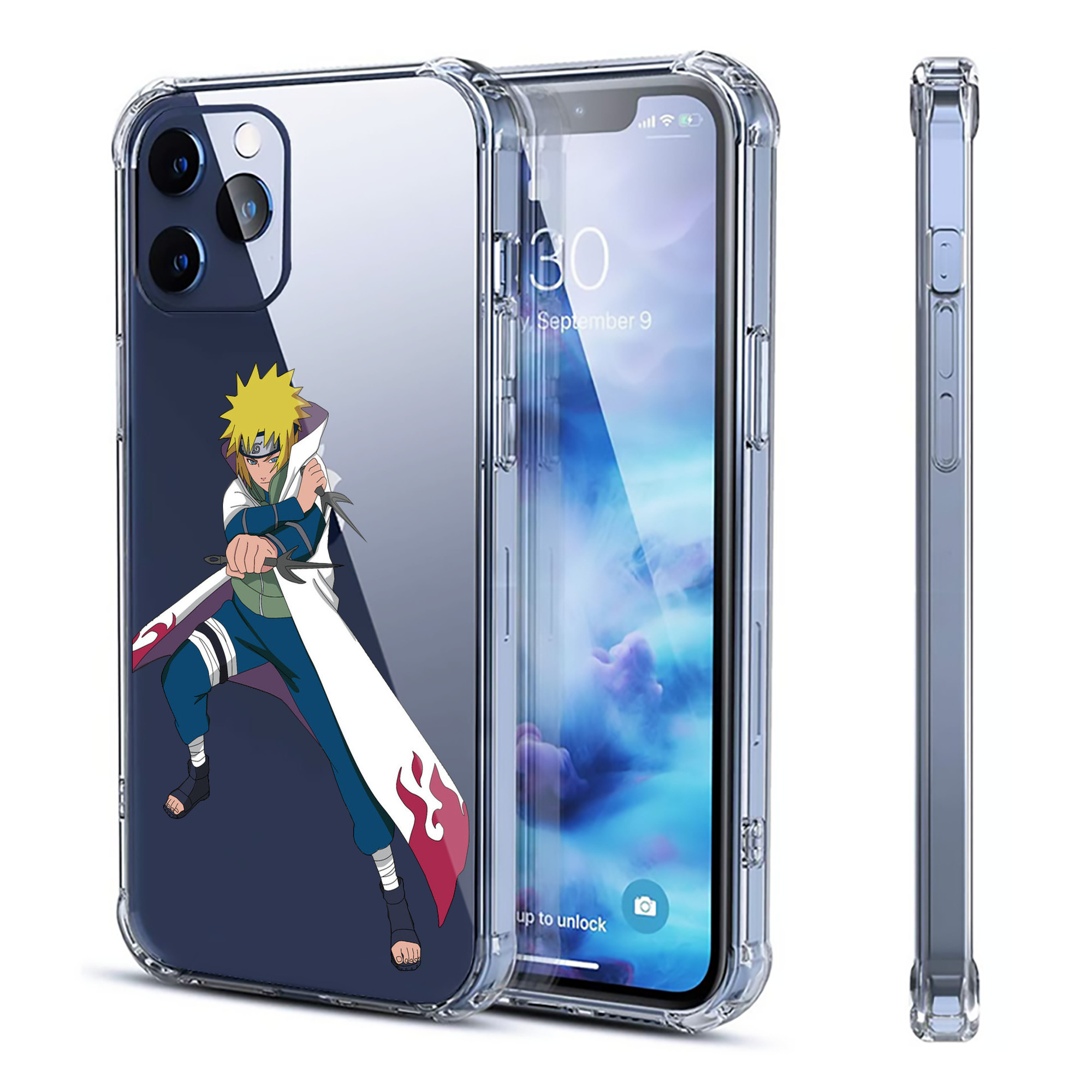 （画像用） NARUTO -ナルト- 波風 ミナト Namikaze Minato 【iPhone 12シリーズ対応】透明スマホケース（クリアソフトケース）